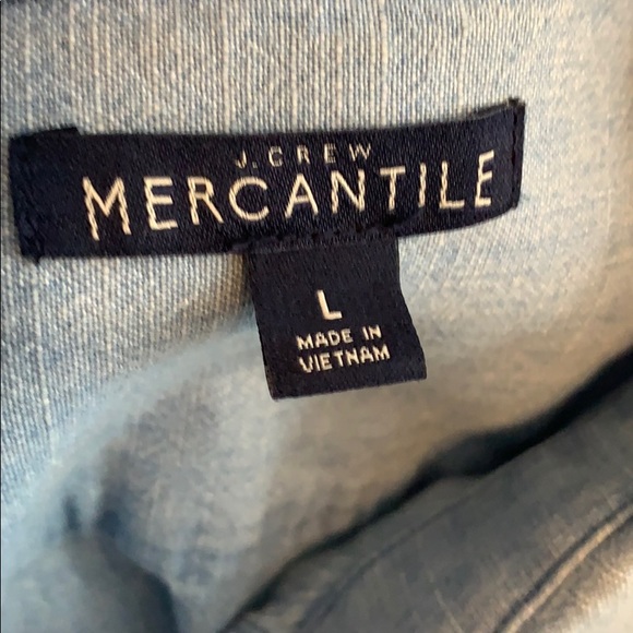 J. Crew Mercantile Classic Chambray Button Down L - Picture 8 of 8